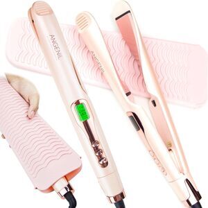NEW 2-in-1 Pink Pro Hair Straightener & Curler "TWIST" FLAT IRON